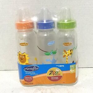 Evenflo Classic Zoo‎ Friends Bottles Set of 3 Baby Feeding Time Reduces Gas